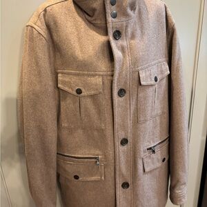 Michael Kors Brown Wool Button Up Lined Winter Warm Top Coat Jacket Women's Xl